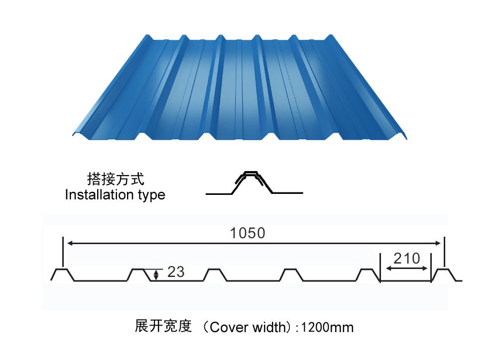 CMS23 210 1050 Sino Metal Roof SMR 